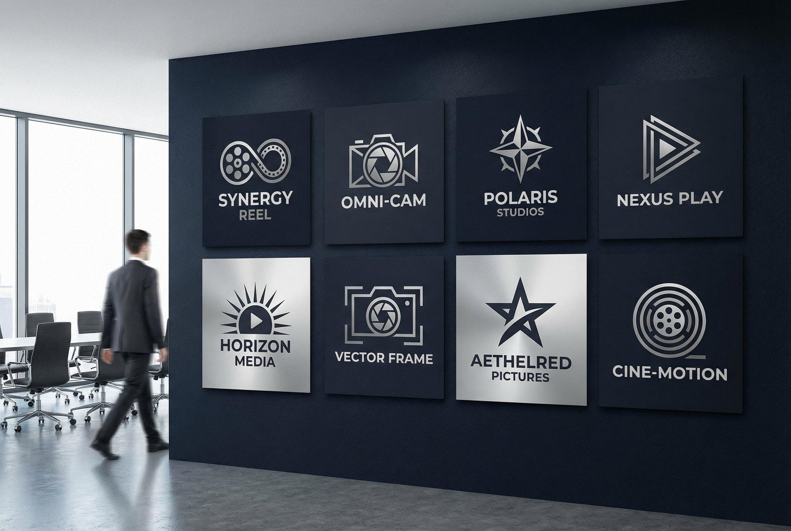 反差美女合作影视品牌Logo墙